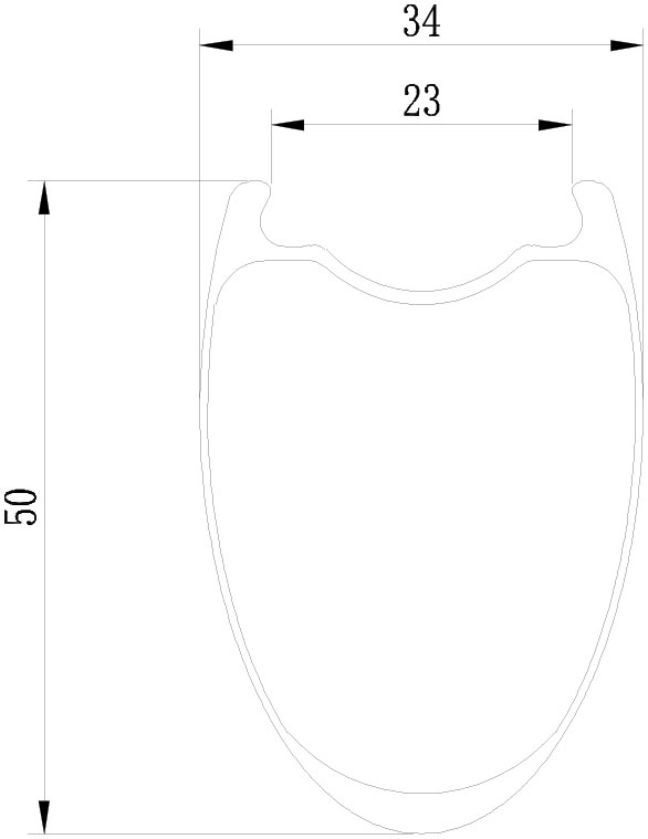 700C 34mm Wide 50mm Carbon Clincher & Tubeless Rims (ST - 34R50TL ...